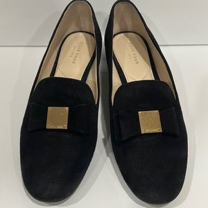 Cole Haan Bowtie Flats Black Suede Women’s 8.5
